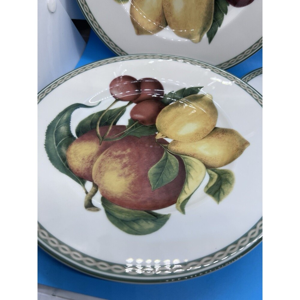 3 Vintage Fitz and Floyd Belle Classique Fruit en Fête Bone China Plates fall - Picture 2 of 7